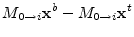 $\displaystyle M_{0\to i}{\mathbf x}^b - M_{0\to i}{\mathbf x}^t$