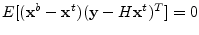 $E[({\mathbf x}^b-{\mathbf x}^t)({\mathbf y}-H{\mathbf x}^t)^T]=0$