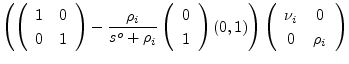 $\displaystyle \left(
\left( \begin{array}{cc} 1 & 0 \  0 & 1 \end{array} \righ...
...t)\right)
\left( \begin{array}{cc} \nu_i & 0 \  0 & \rho_i \end{array} \right)$