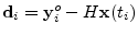 ${\mathbf d}_i={\mathbf y}^o_i - H{\mathbf x}(t_i)$